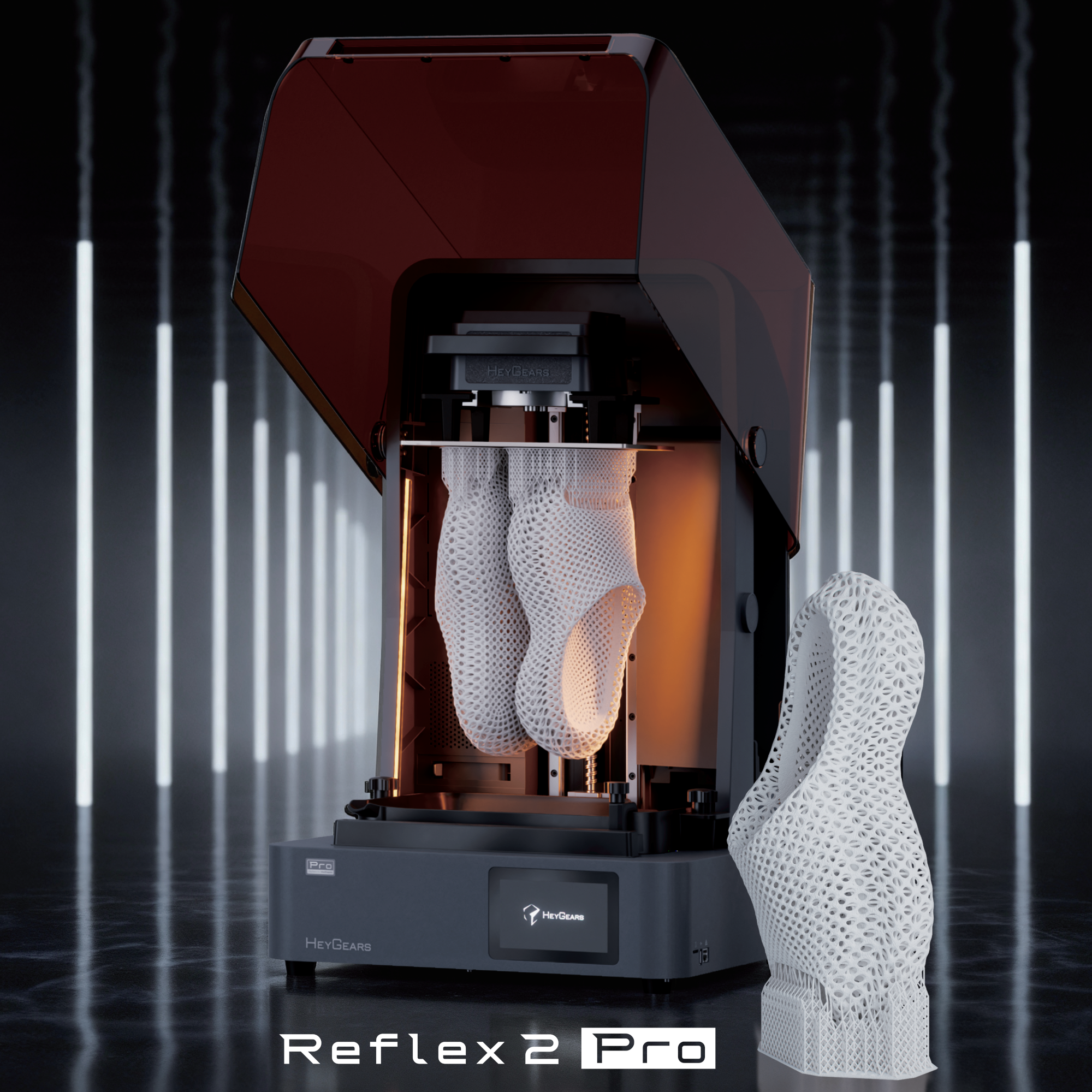 The HeyGears Reflex 2 Pro 3D printer is built to cover a range of professional production scenarios, including prototype validation and the production of end-use parts.